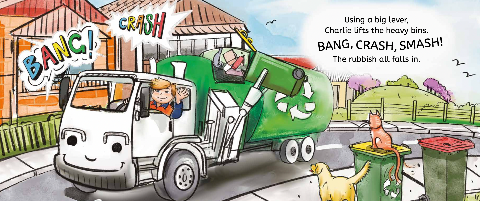 Charlie The Bin Truck Driver Colouring Sheet